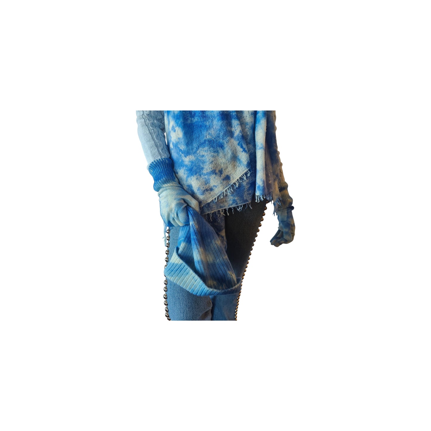 Ice Dyed Cashmere Bundle - Baby Blue White