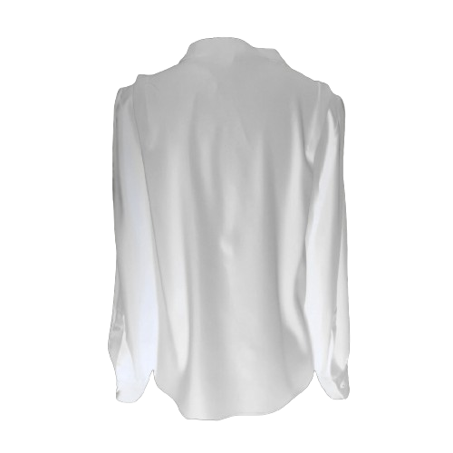 Back of white silk blouse