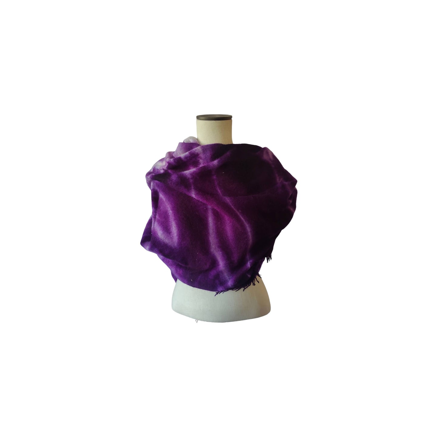 Ice Dyed Cashmere Scarf - Purple White