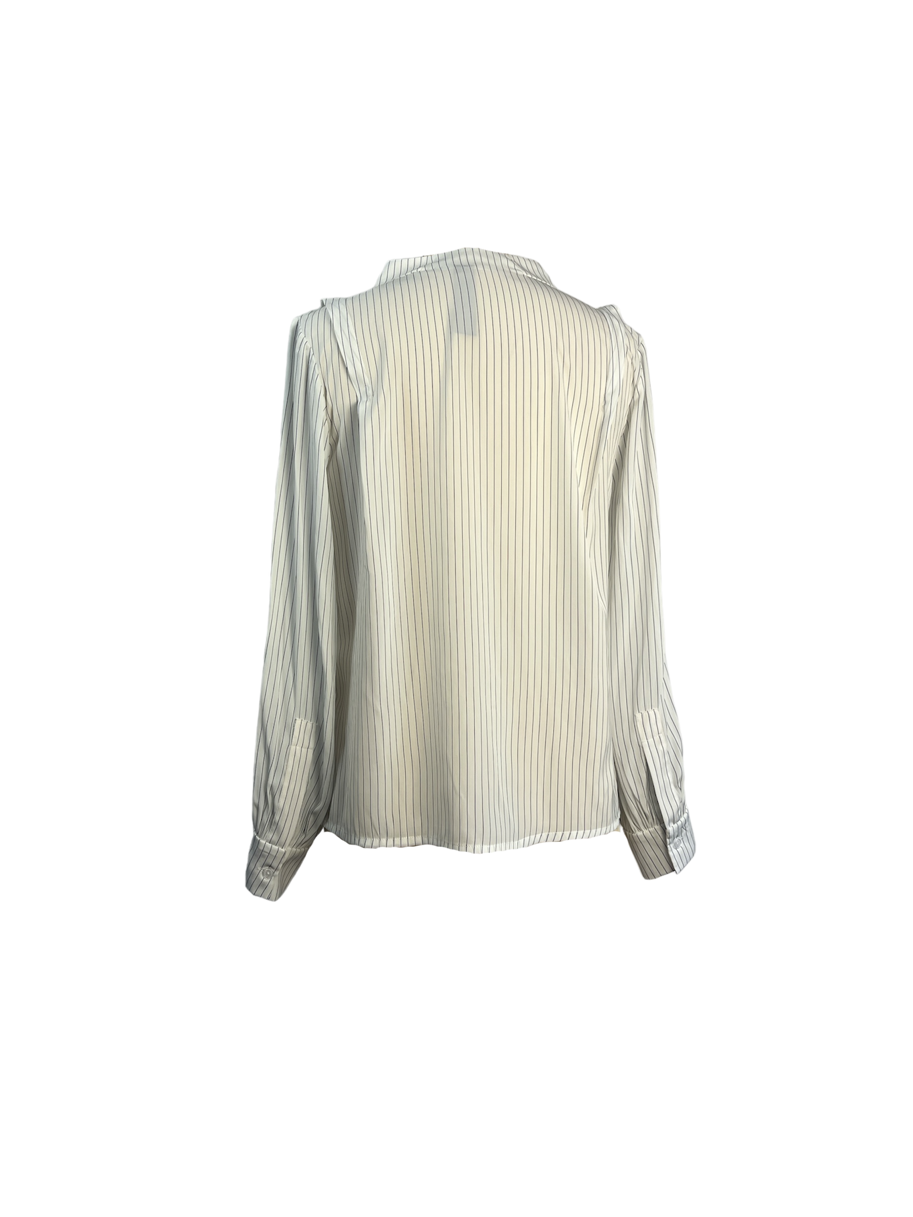 Back of White and Black stripe blouse