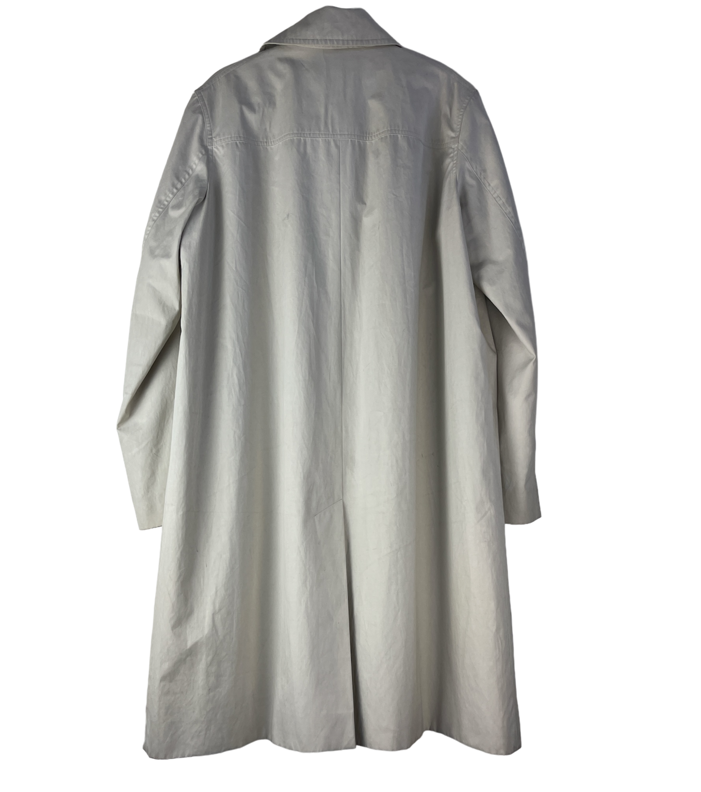 Back of off white coat with inner lining and double pockets