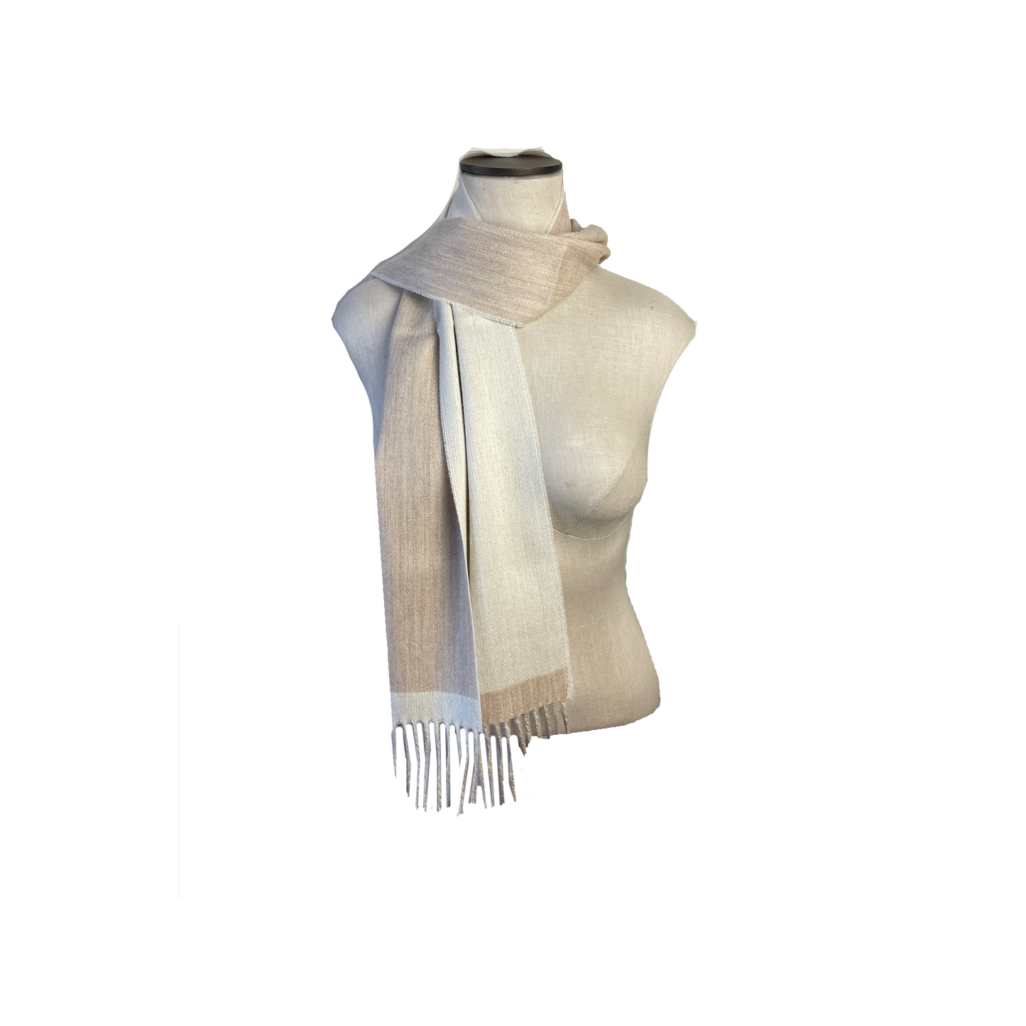 Alpaca Double Face Scarf in off-white Beige