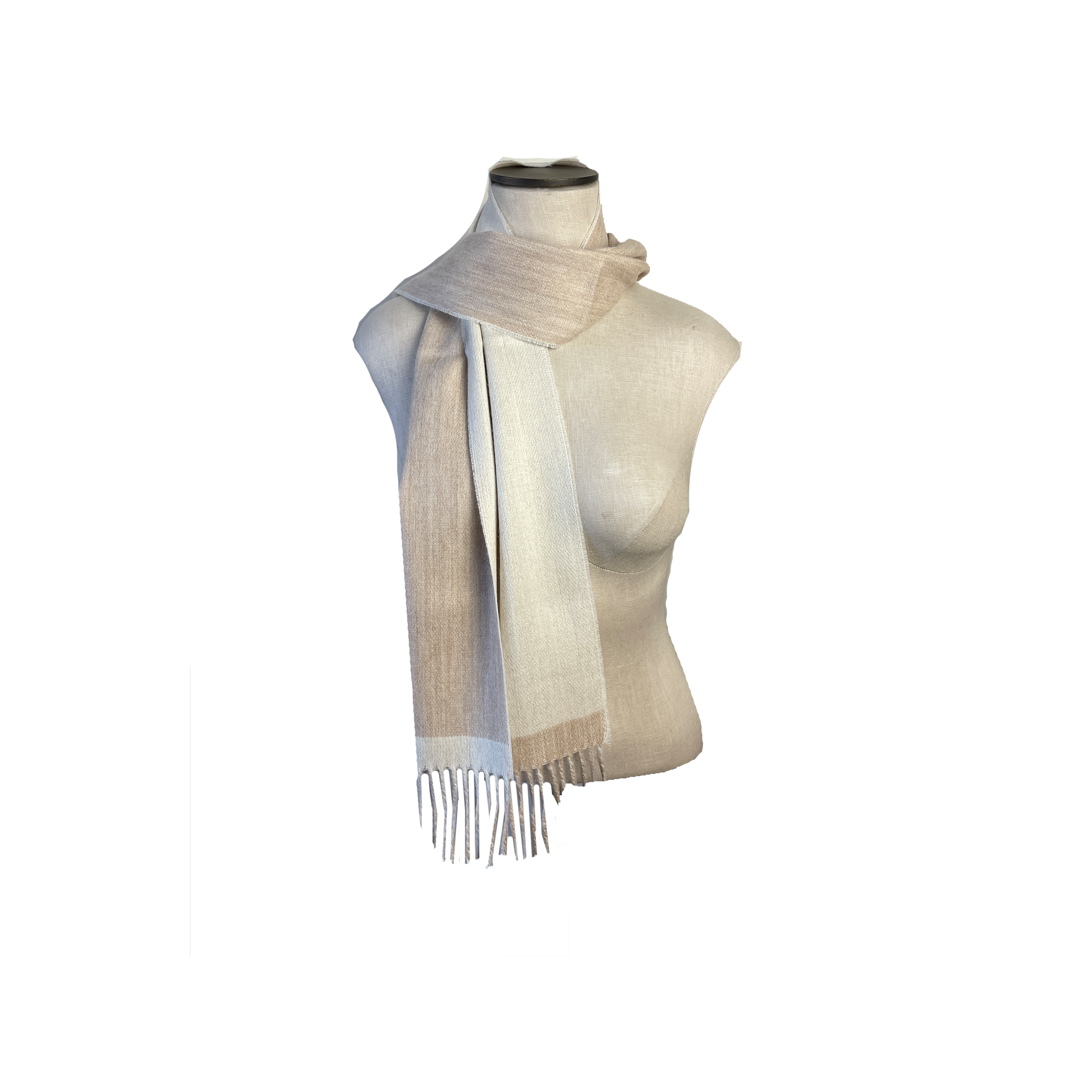 Alpaca Double Face Scarf in off-white Beige