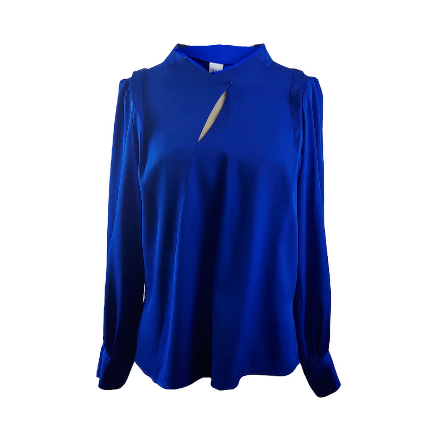 Silk blouse in cobalt