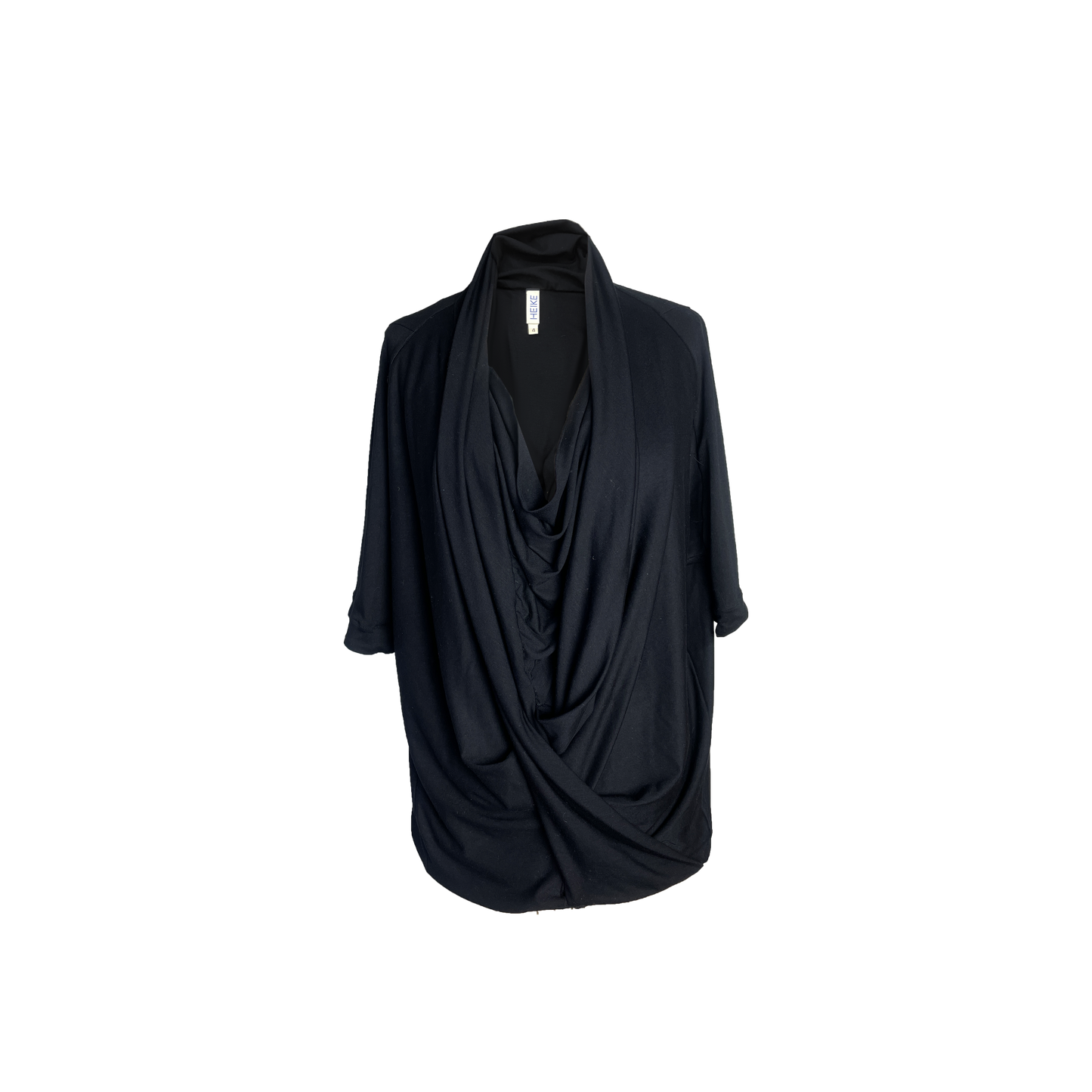 Front draped Tunic Top in Black