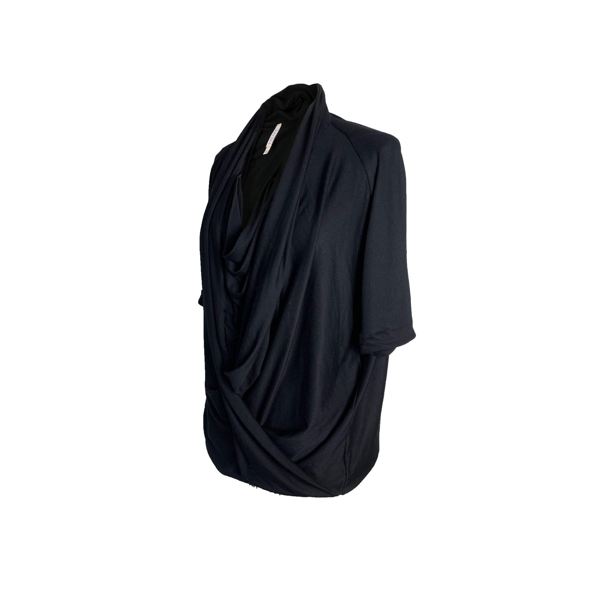 Side of draped Tunic Top in Black