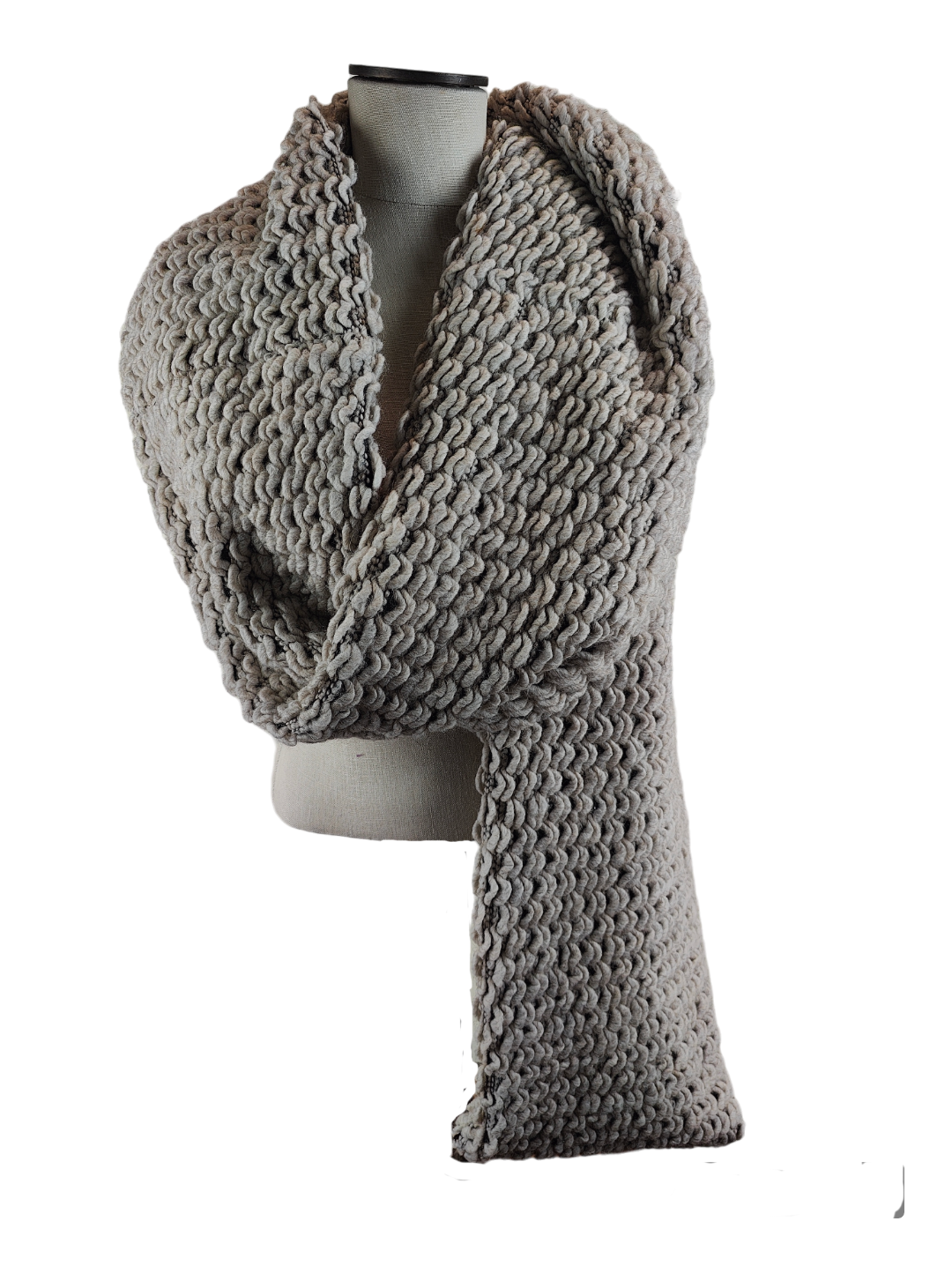 Wool, cashmere, and viscose blend double sided, soft bouclé scarf