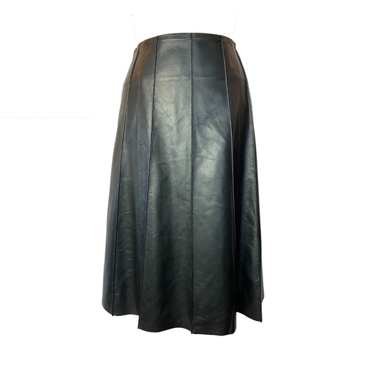 Spanish Lamp Skin Giselle leather skirt in Black