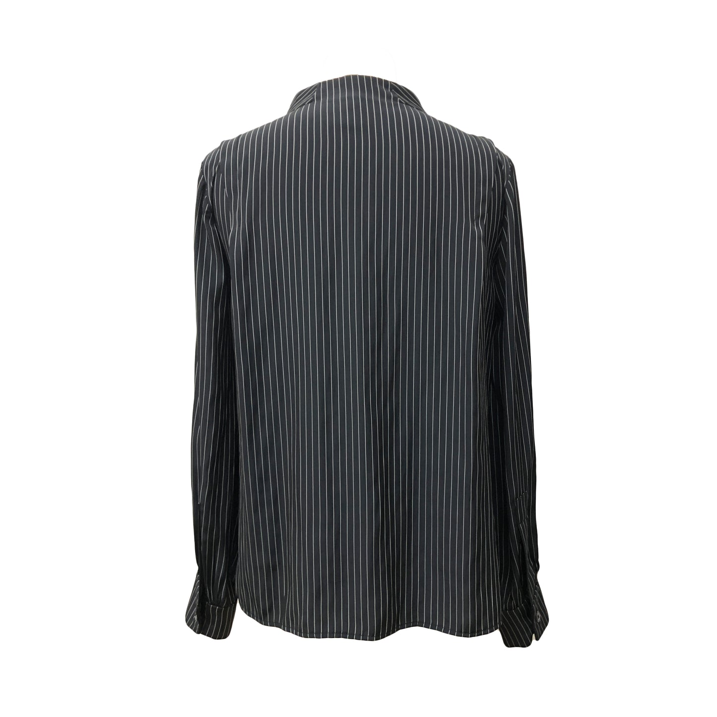 Back of Black and white striped cupro blouse