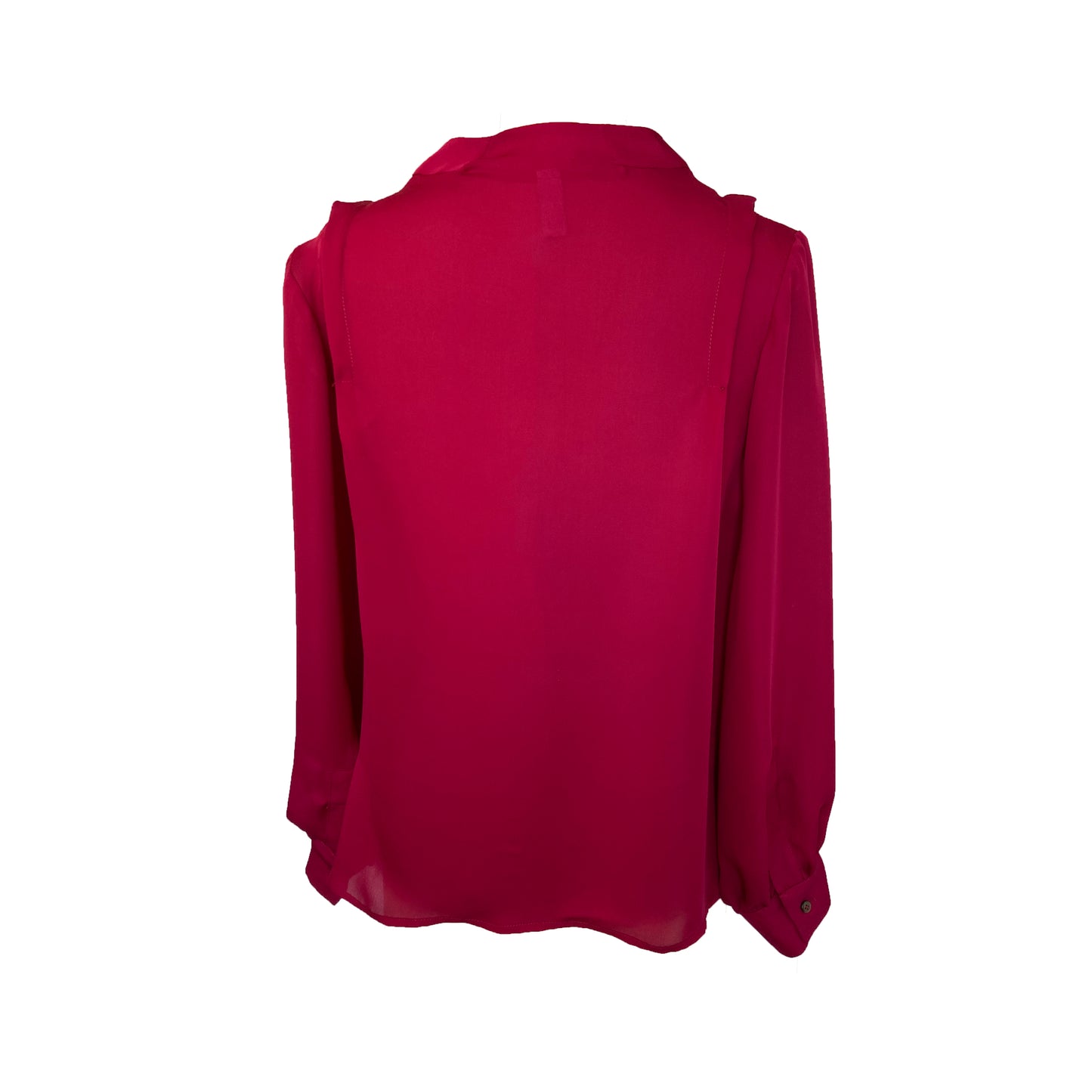 Back of silk blouse in cherry red