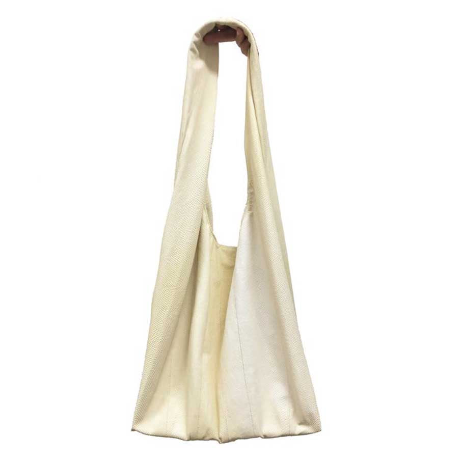 Shoulder tote bag made of acrochordus snakeskin with an inside pouch